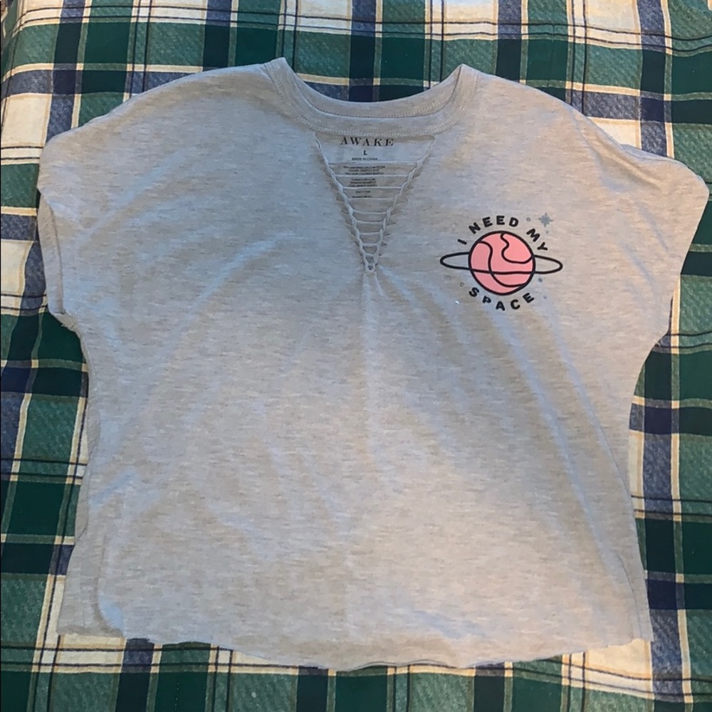 GRAY CROPPED T-SHIRT